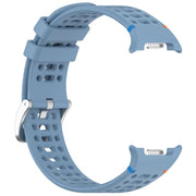For Samsung Galaxy Watch8 / Watch8 Classic xDfind Alloy Silver Buckle Breathable Hole Silicone Watch Band(Official Blue)