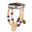 For Apple Watch 46mm / 49mm / 45mm / 44mm Cat Eyes Stone Beads Bracelet Watch Band(Heart Yellow) - free shipping - PMC TechLife - Order now!