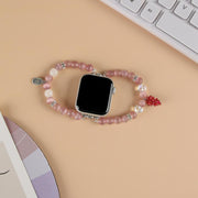 For Apple Watch 42mm / 41mm / 40mm / 38mm Cat Eyes Stone Beads Bracelet Watch Band(Grape Purple)