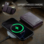 For Google Pixel 7 Fierre Shann 2 in 1 Holder RFID Card Slot Wallet MagSafe Phone Case(Purple)