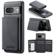 For Google Pixel 7 Fierre Shann 2 in 1 Holder RFID Card Slot Wallet MagSafe Phone Case(Black)