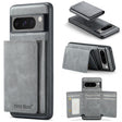 For Google Pixel 7 Pro Fierre Shann 2 in 1 Holder RFID Card Slot Wallet MagSafe Phone Case(Grey) - free shipping - PMC TechLife - Order now!
