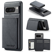 For Google Pixel 7 Pro Fierre Shann 2 in 1 Holder RFID Card Slot Wallet MagSafe Phone Case(Black)