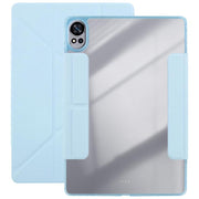 For Huawei MatePad Air 12 2024 Magnetic Detachable Dual-Clasp Acrylic Deformation Leather Tablet Case(Ice Blue)