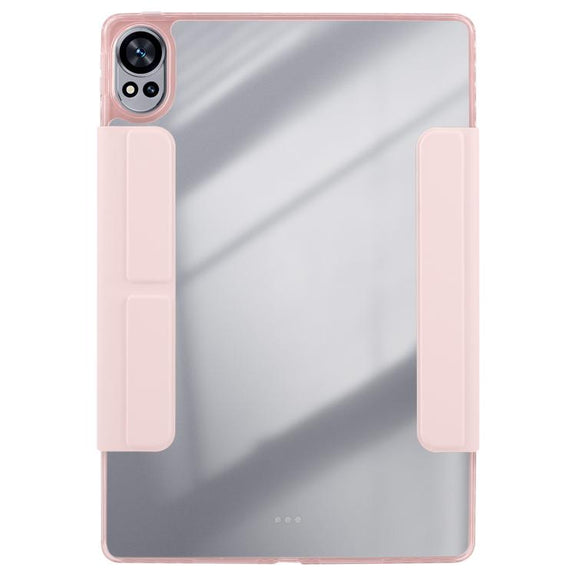 For Huawei MatePad Air 12 2024 Magnetic Detachable Dual-Clasp Acrylic Deformation Leather Tablet Case(Pink)