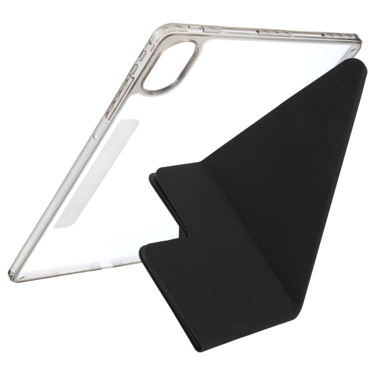 For Huawei MatePad Air 12 2024 Magnetic Detachable Dual-Clasp Acrylic Deformation Leather Tablet Case(Black)