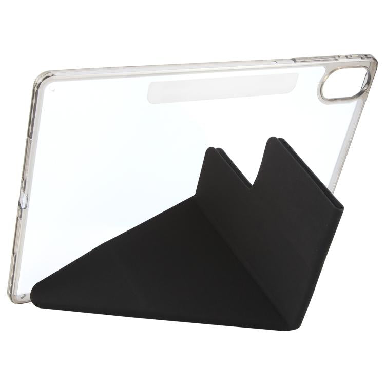 For Huawei MatePad Air 12 2024 Magnetic Detachable Dual-Clasp Acrylic Deformation Leather Tablet Case(Black)