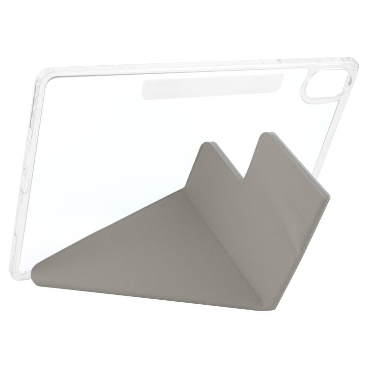 For Huawei MatePad Air 12 2024 Magnetic Detachable Dual-Clasp Acrylic Deformation Leather Tablet Case(Grey) - free shipping - PMC Jewellery - Order now!