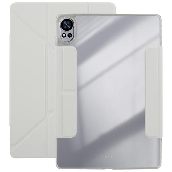 For Huawei MatePad Air 12 2024 Magnetic Detachable Dual-Clasp Acrylic Deformation Leather Tablet Case(Grey)
