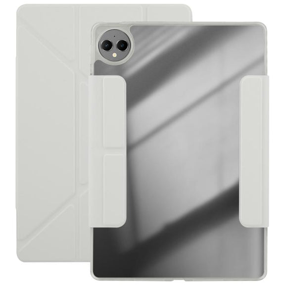 For Huawei MatePad Pro 12.2 2024 Magnetic Detachable Dual-Clasp Acrylic Deformation Leather Tablet Case(Grey)