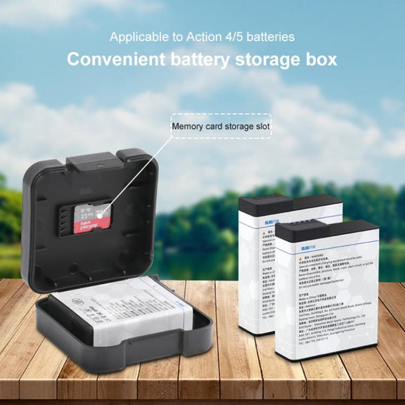 For DJI Osmo Action 5 Pro / 4 Battery & Memory Card Storage Box(Black)