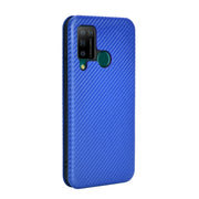 For DOOGEE N20 Pro Carbon Fiber Texture Horizontal Flip TPU + PC + PU Leather Case with Card Slot(Blue)