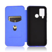 For DOOGEE N20 Pro Carbon Fiber Texture Horizontal Flip TPU + PC + PU Leather Case with Card Slot(Blue)