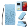 For Motorola Edge 50 Fusion 5G Embossed Heart Dog RFID Blocking Wallet Leather Phone Case(Sky Blue) - free shipping - PMC TechLife - Order now!