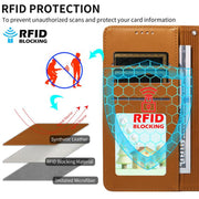 For Motorola Edge 50 Fusion 5G Embossed Heart Dog RFID Blocking Wallet Leather Phone Case(Brown)