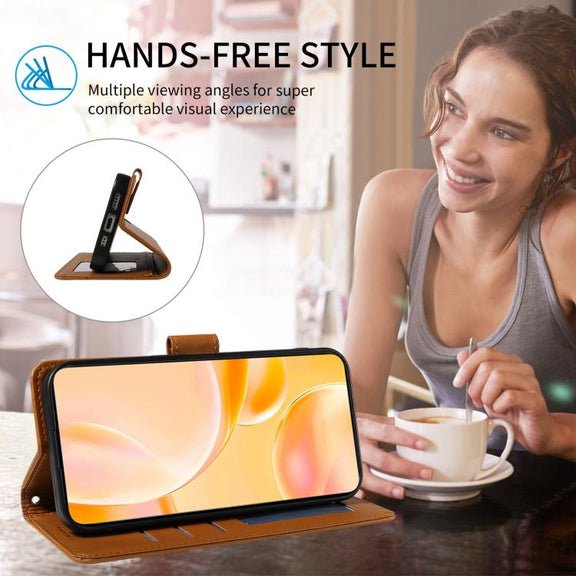 For Motorola Edge 50 Fusion 5G Embossed Heart Dog RFID Blocking Wallet Leather Phone Case(Brown)