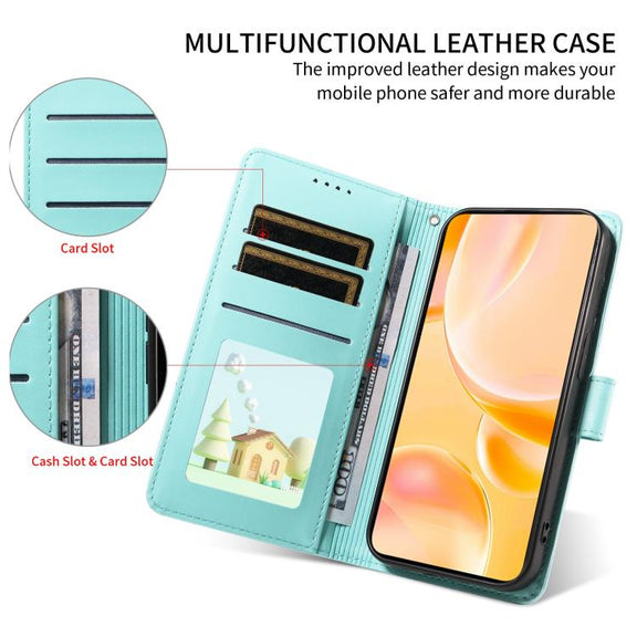For Motorola Edge 50 Neo 5G Embossed Heart Dog RFID Blocking Wallet Leather Phone Case(Green)