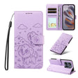 For Motorola Edge 50 Neo 5G Embossed Heart Dog RFID Blocking Wallet Leather Phone Case(Purple) - free shipping - PMC TechLife - Order now!