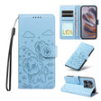 For Motorola Edge 50 Neo 5G Embossed Heart Dog RFID Blocking Wallet Leather Phone Case(Sky Blue) - free shipping - PMC TechLife - Order now!