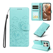 For Motorola Edge 50 Ultra 5G Embossed Heart Dog RFID Blocking Wallet Leather Phone Case(Green)