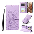 For Motorola Edge 50 Ultra 5G Embossed Heart Dog RFID Blocking Wallet Leather Phone Case(Purple) - free shipping - PMC TechLife - Order now!