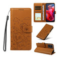 For Motorola Moto G04 / G24 / E14 Embossed Heart Dog RFID Blocking Wallet Leather Phone Case(Brown) - free shipping - PMC TechLife - Order now!