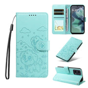 For Motorola Moto G35 5G Embossed Heart Dog RFID Blocking Wallet Leather Phone Case(Green)