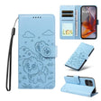 For Motorola Moto G75 5G Embossed Heart Dog RFID Blocking Wallet Leather Phone Case(Sky Blue) - free shipping - PMC TechLife - Order now!