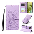 For Motorola Moto G86 5G Embossed Heart Dog RFID Blocking Wallet Leather Phone Case(Purple) - free shipping - PMC TechLife - Order now!