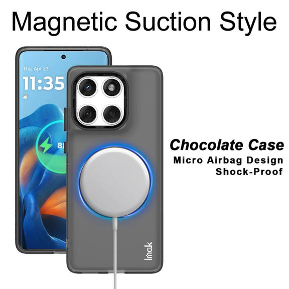 For Motorola Edge 60 Fusion IMAK Chocolate Series TPU + PET MagSafe Phone Case(Black)