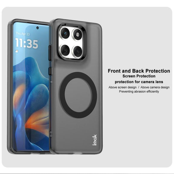 For Motorola Edge 60 Fusion IMAK Chocolate Series TPU + PET MagSafe Phone Case(Black)