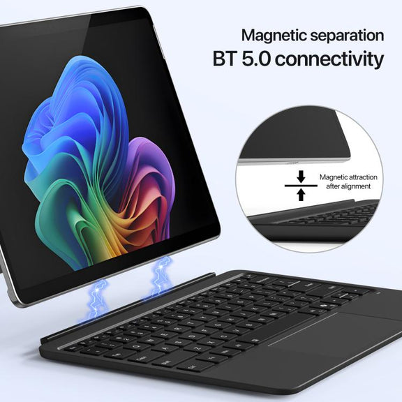 For MicroSoft Surface Pro 12 Backlight Tablet Bluetooth Keyboard with Touch Pad(Grey)