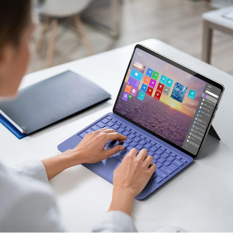 For MicroSoft Surface Pro 12 Backlight Tablet Bluetooth Keyboard with Touch Pad(Blue)