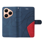 For Huawei Pura 80 5G Dual-color Splicing Flip Leather Phone Case(Blue)