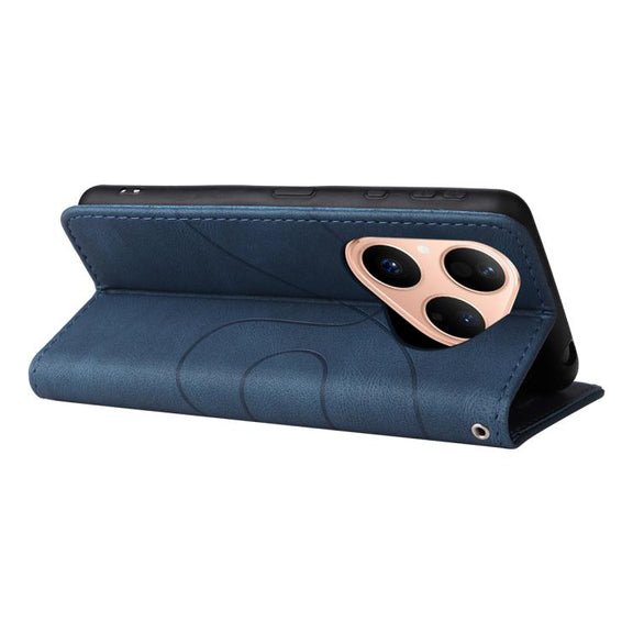 For Huawei Pura 80 5G Dual-color Splicing Flip Leather Phone Case(Blue)