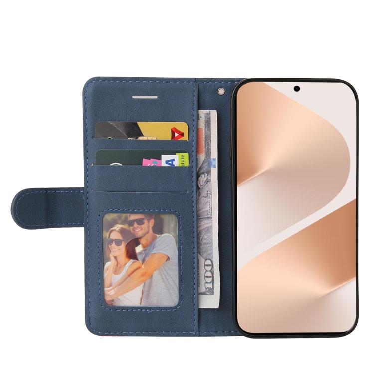 For Huawei Pura 80 5G Dual-color Splicing Flip Leather Phone Case(Blue)