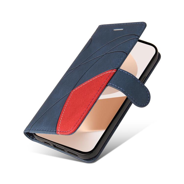 For Huawei Pura 80 5G Dual-color Splicing Flip Leather Phone Case(Blue)