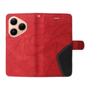 For Huawei Pura 80 5G Dual-color Splicing Flip Leather Phone Case(Red)