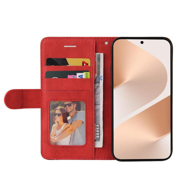 For Huawei Pura 80 5G Dual-color Splicing Flip Leather Phone Case(Red)