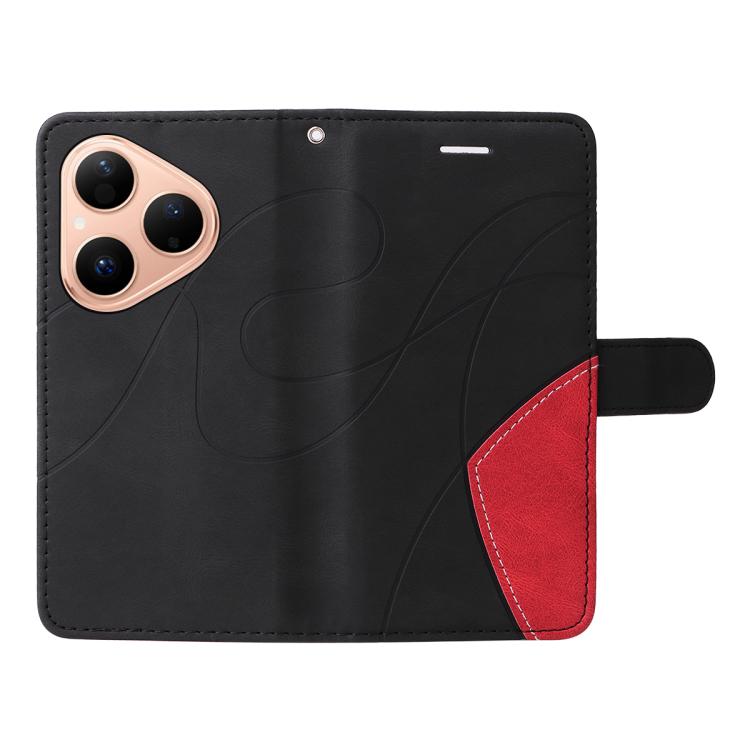 For Huawei Pura 80 5G Dual-color Splicing Flip Leather Phone Case(Black)