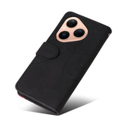 For Huawei Pura 80 5G Dual-color Splicing Flip Leather Phone Case(Black)