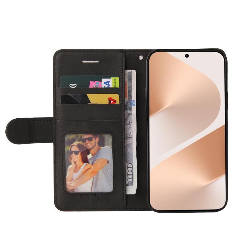 For Huawei Pura 80 5G Dual-color Splicing Flip Leather Phone Case(Black)