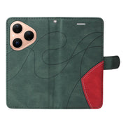 For Huawei Pura 80 5G Dual-color Splicing Flip Leather Phone Case(Green)