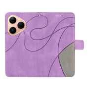 For Huawei Pura 80 5G Dual-color Splicing Flip Leather Phone Case(Purple)
