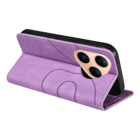 For Huawei Pura 80 5G Dual-color Splicing Flip Leather Phone Case(Purple)