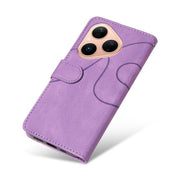 For Huawei Pura 80 5G Dual-color Splicing Flip Leather Phone Case(Purple)