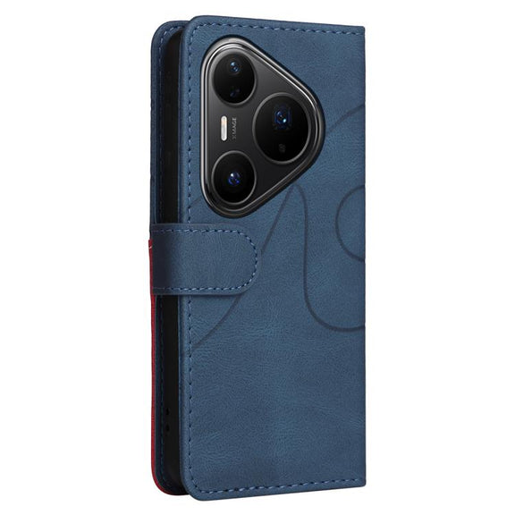 For Huawei Pura 80 Pro 5G Dual-color Splicing Flip Leather Phone Case(Blue)