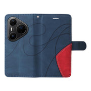For Huawei Pura 80 Pro 5G Dual-color Splicing Flip Leather Phone Case(Blue)