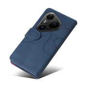 For Huawei Pura 80 Pro 5G Dual-color Splicing Flip Leather Phone Case(Blue)