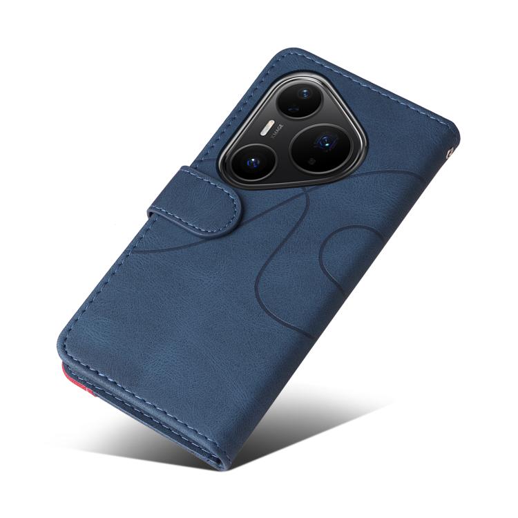For Huawei Pura 80 Pro 5G Dual-color Splicing Flip Leather Phone Case(Blue)